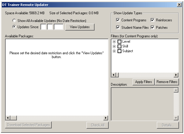 DT Trainer Remote Updater - Autism Software